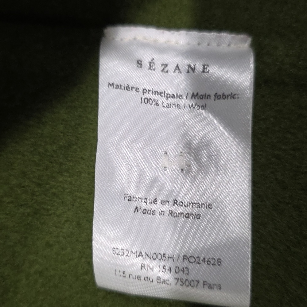 Sezane Mederick Coat Garden Green - Size 2 - Picture 3 of 3